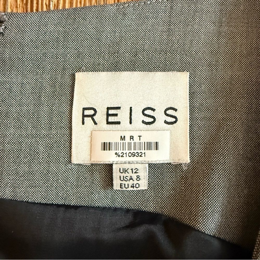 Reiss Cian Row Sheath Dress Gray Wool US 8 UK 12 - Picture 3 of 7